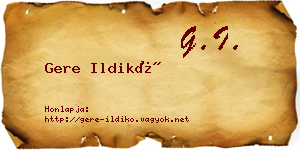 Gere Ildikó névjegykártya